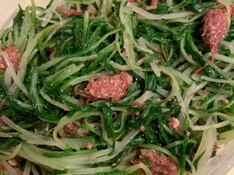 【アラサーおつまみ】水菜とコンビーフの中華風サラダ